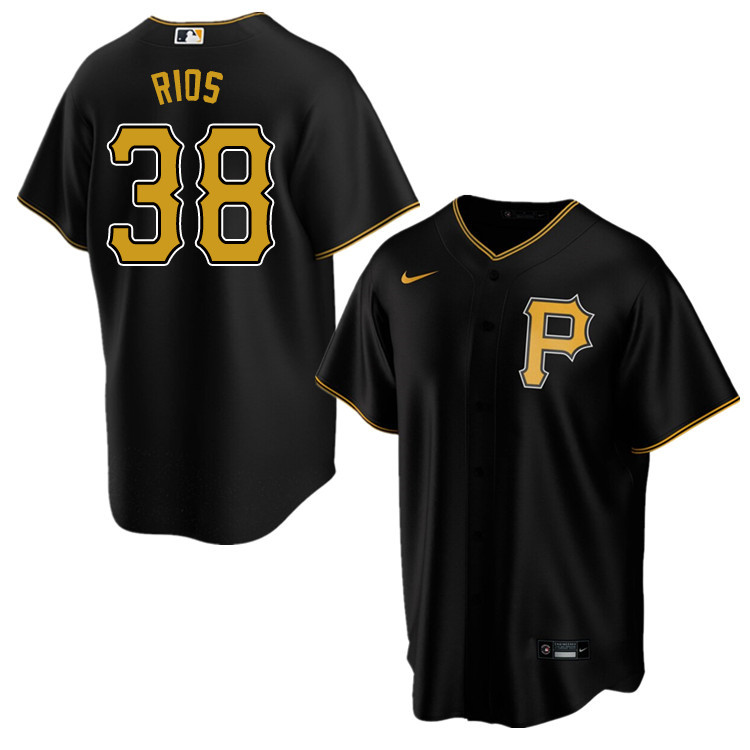 Nike Men #38 Yacksel Rios Pittsburgh Pirates Baseball Jerseys Sale-Black